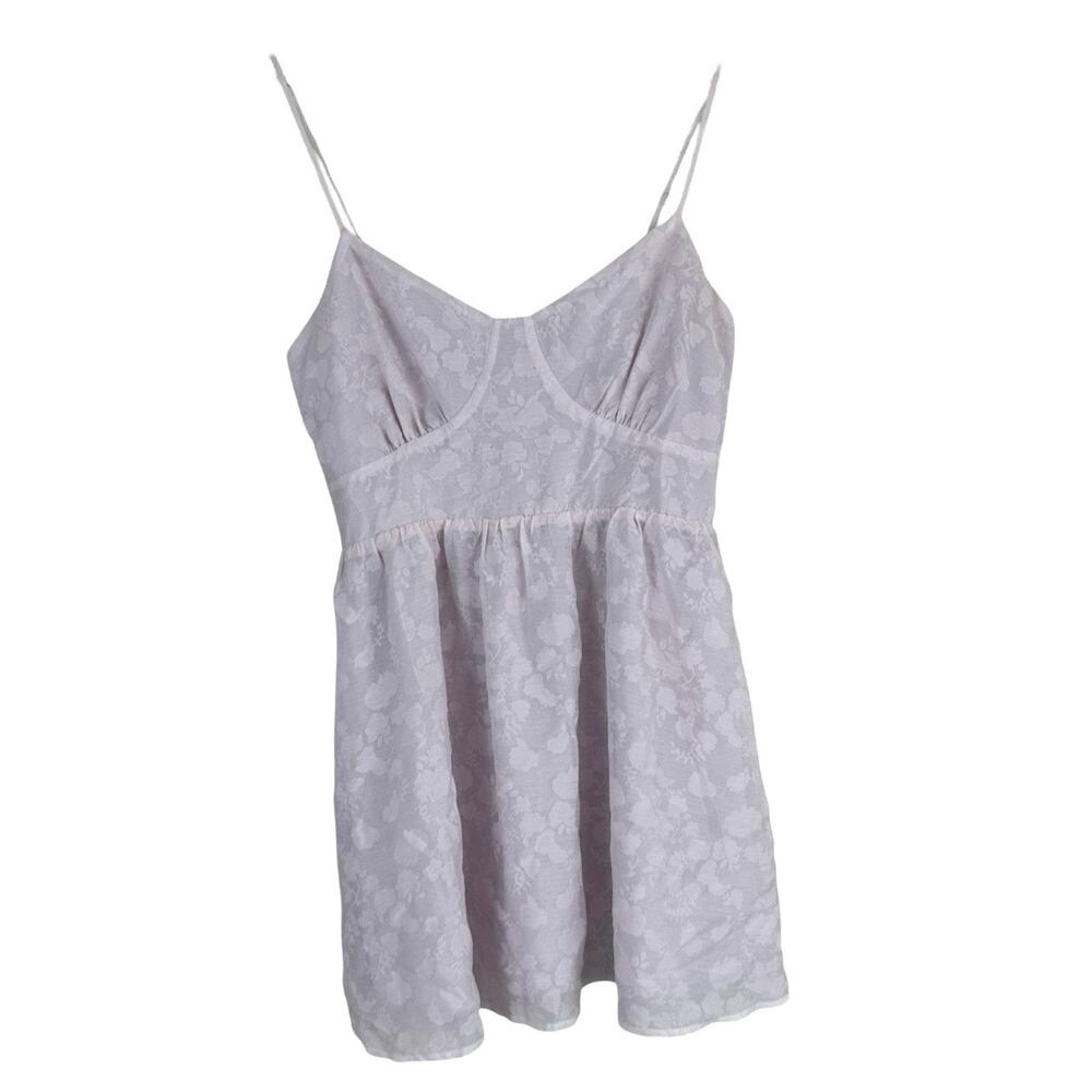 Her Entire Name Says Grace Dress Womens M Pink Cotton Floral Smocked Boho
